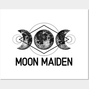 Celestial Gift Triple Moon Goddess Moon Maiden Wicca Pagan Boho Posters and Art